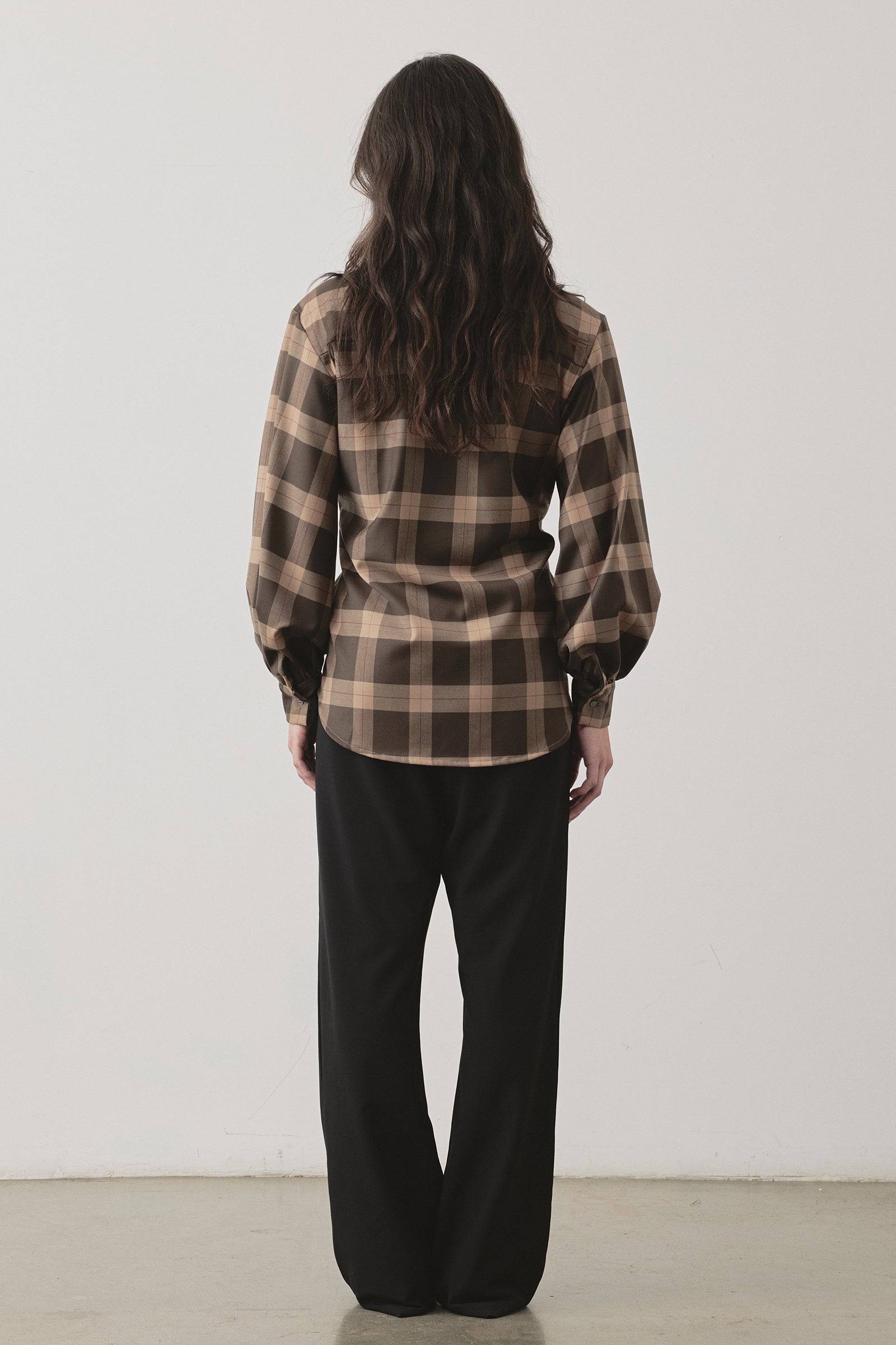 Twisted Mes Shirt in Chocolate Check