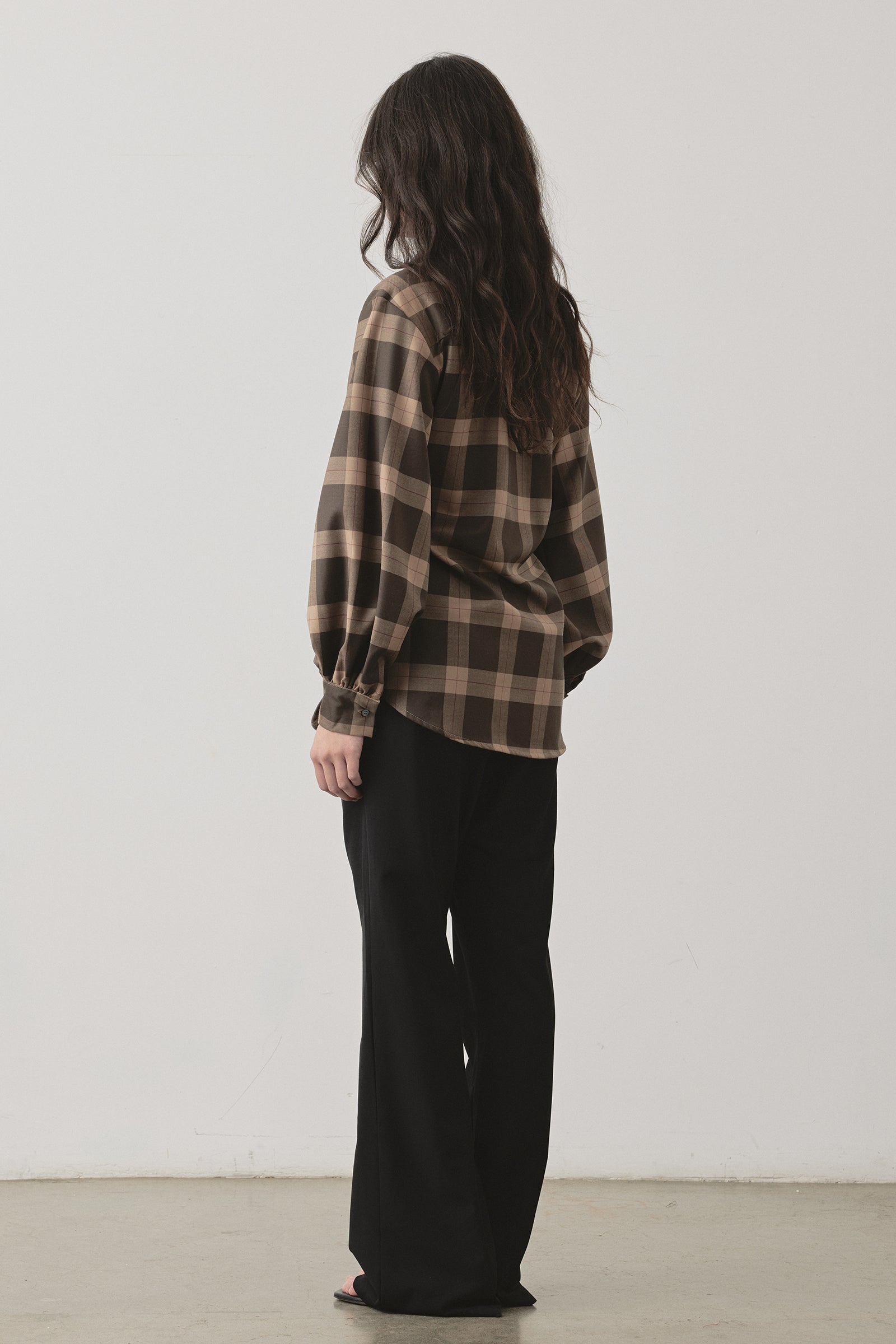 Twisted Mes Shirt in Chocolate Check