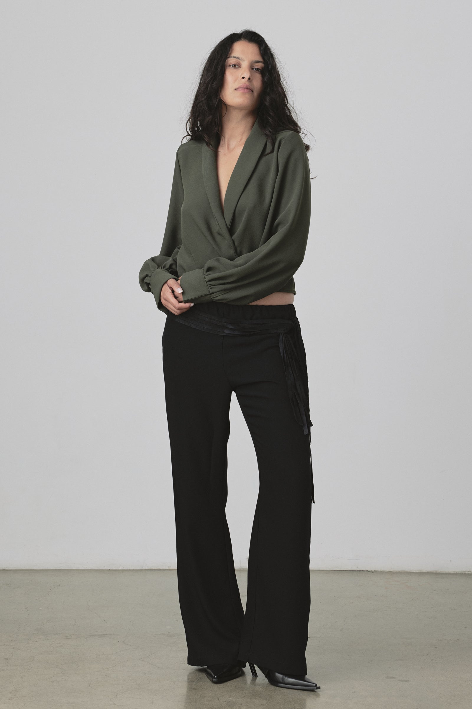 Undone Blouse in Khaki