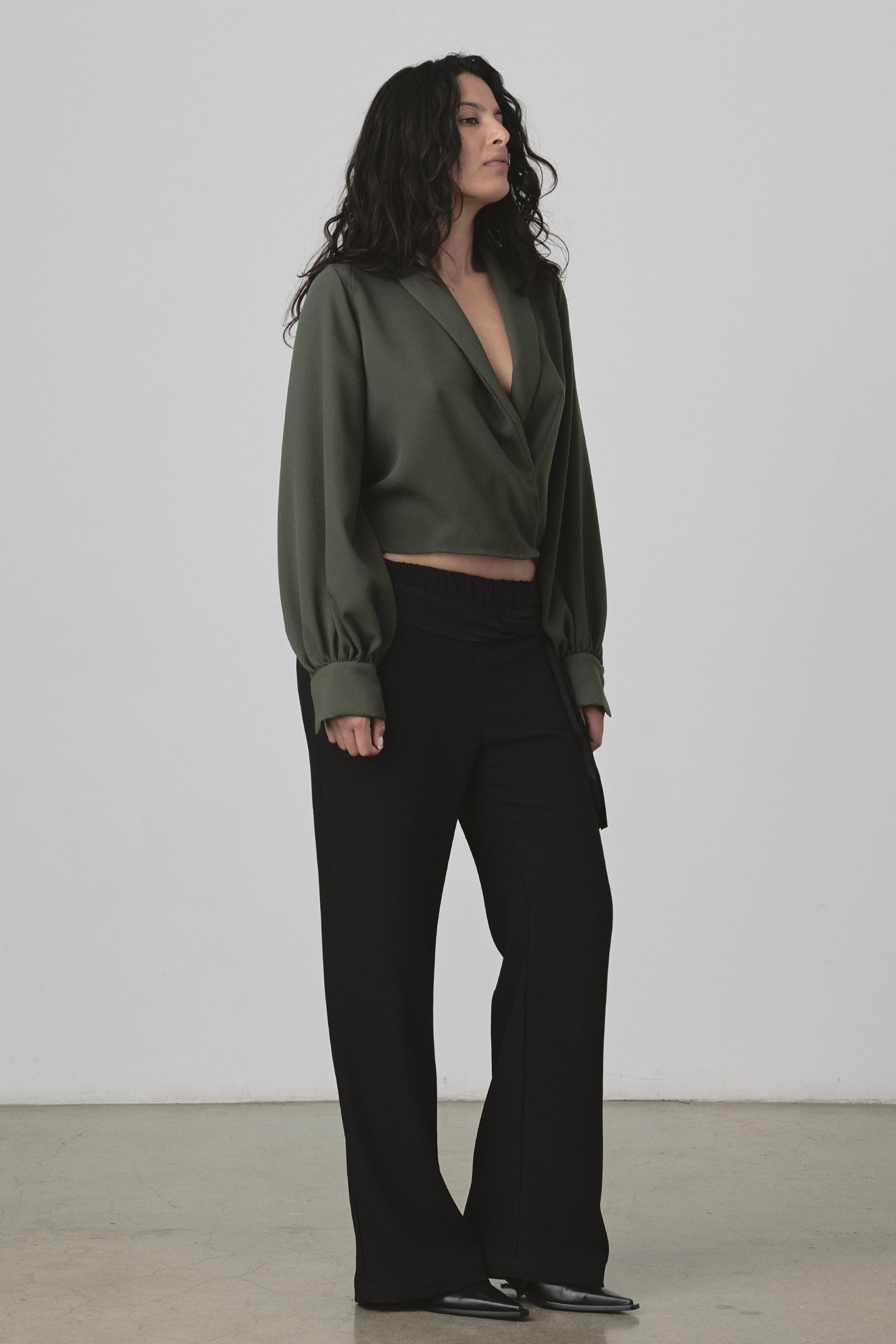 Undone Blouse in Khaki