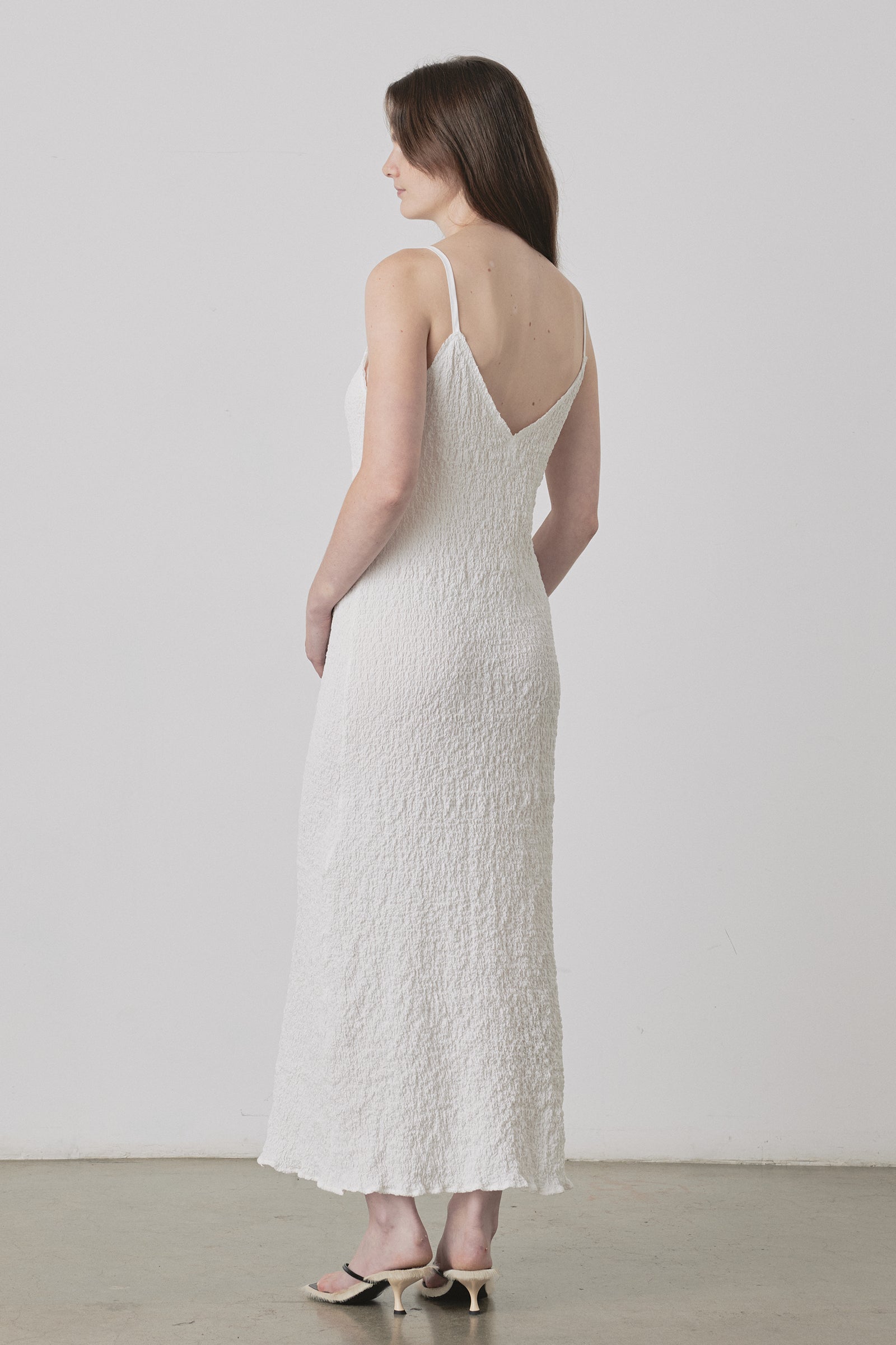 Valentine Dress in Crushed White