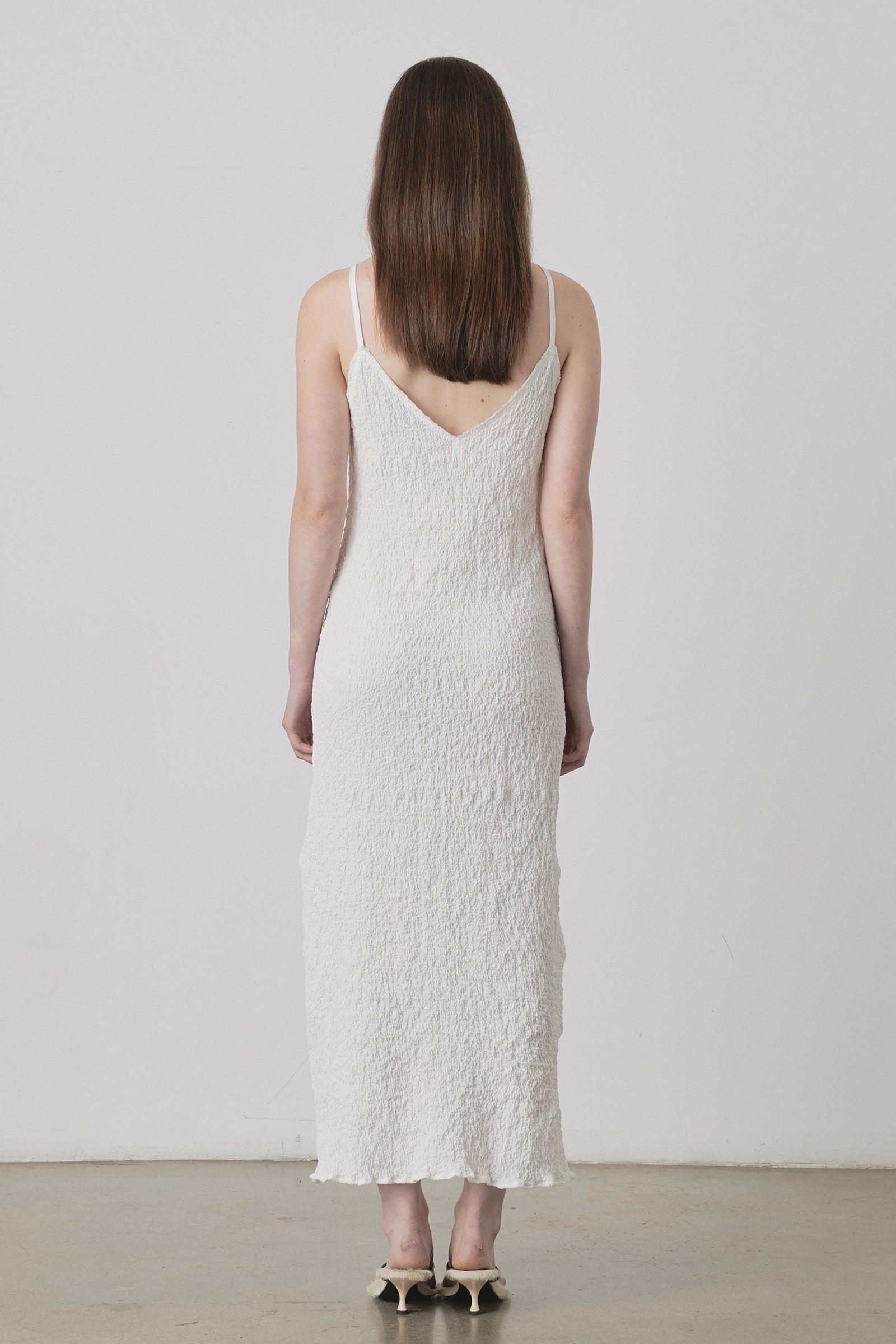 Valentine Dress in Crushed White