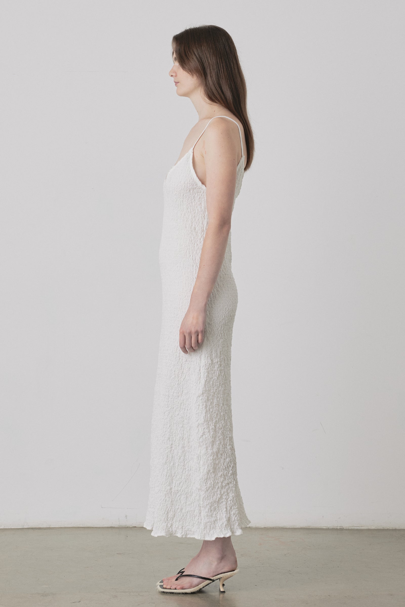Valentine Dress in Crushed White