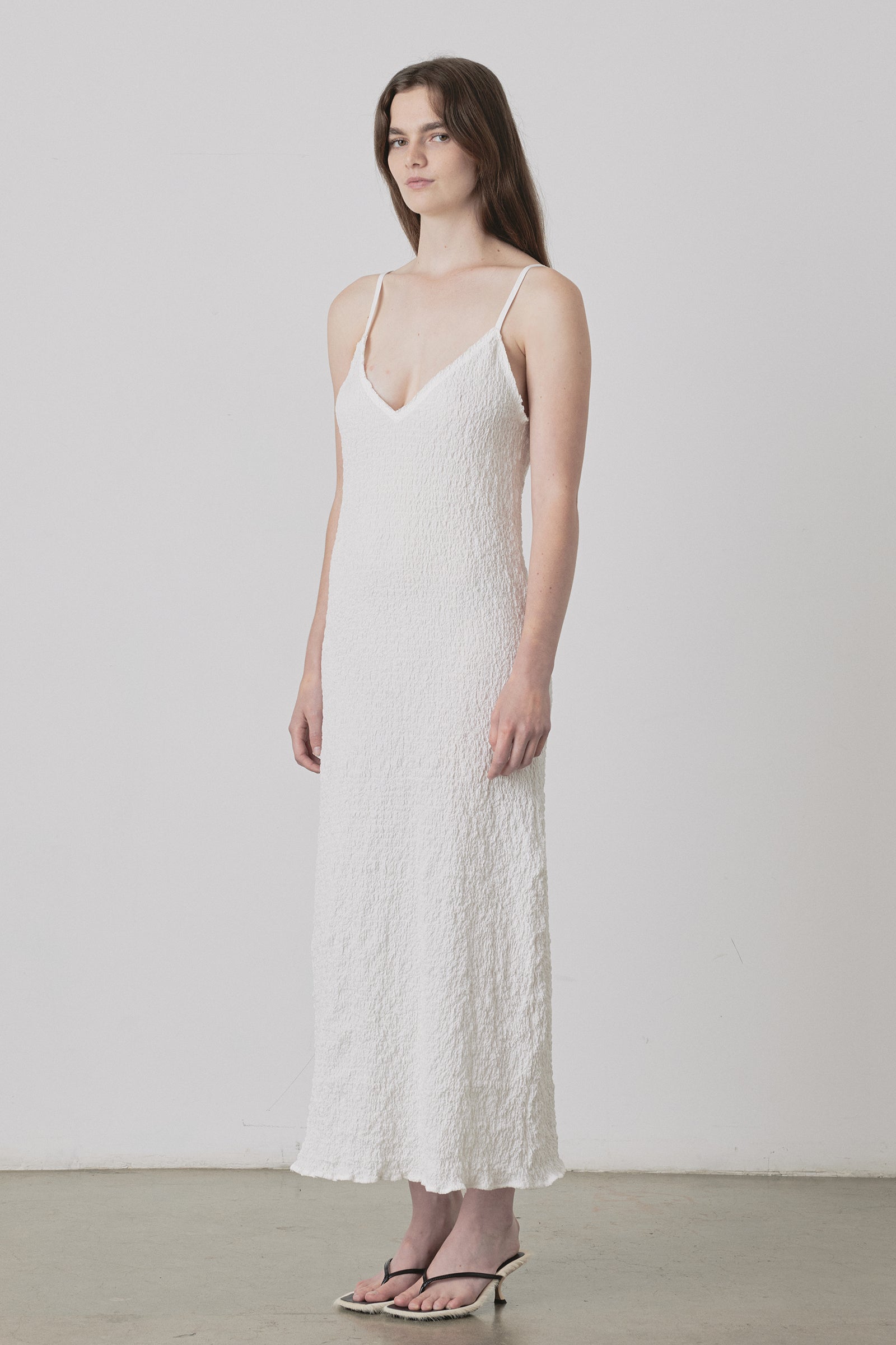 Valentine Dress in Crushed White
