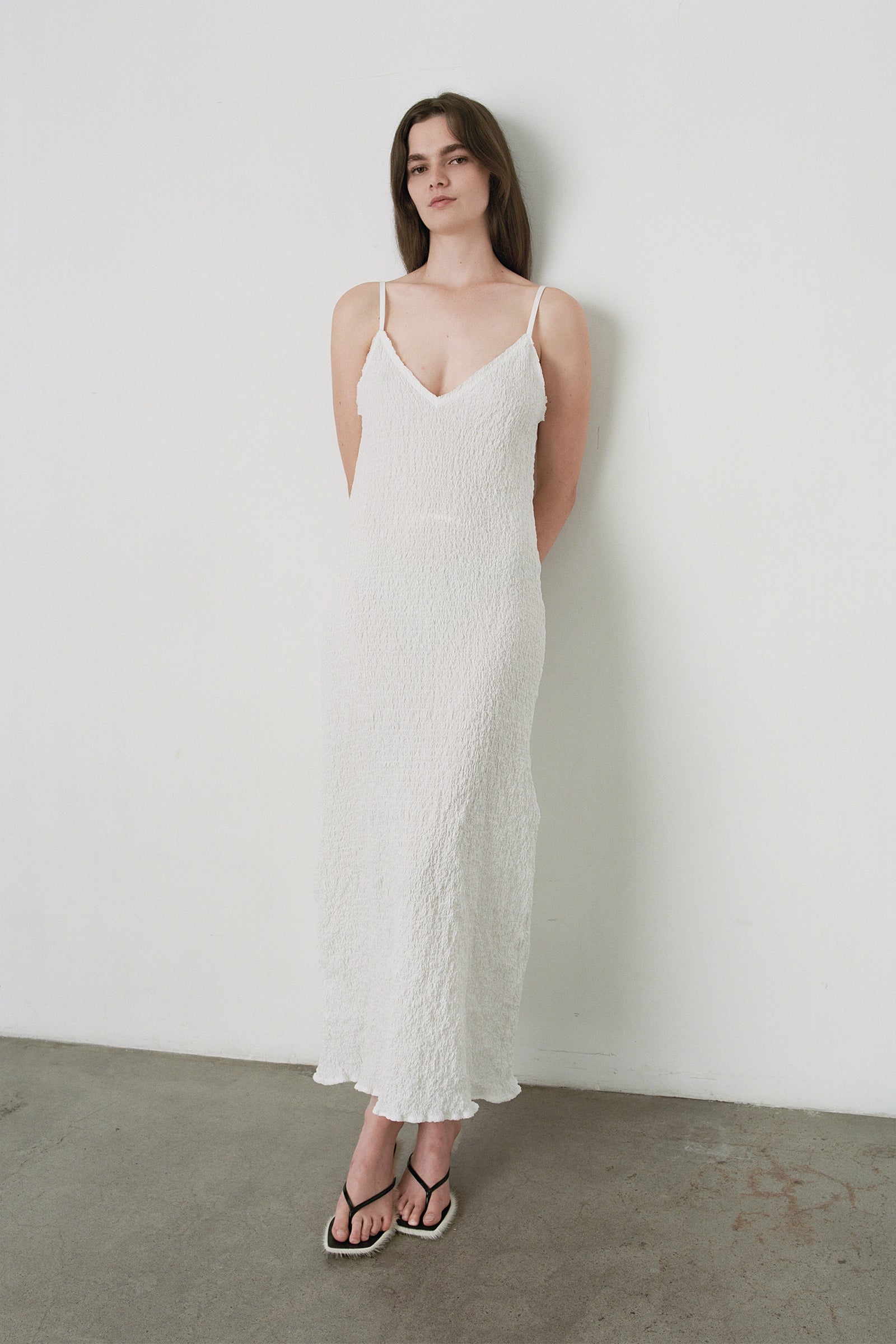 Valentine Dress in Crushed White