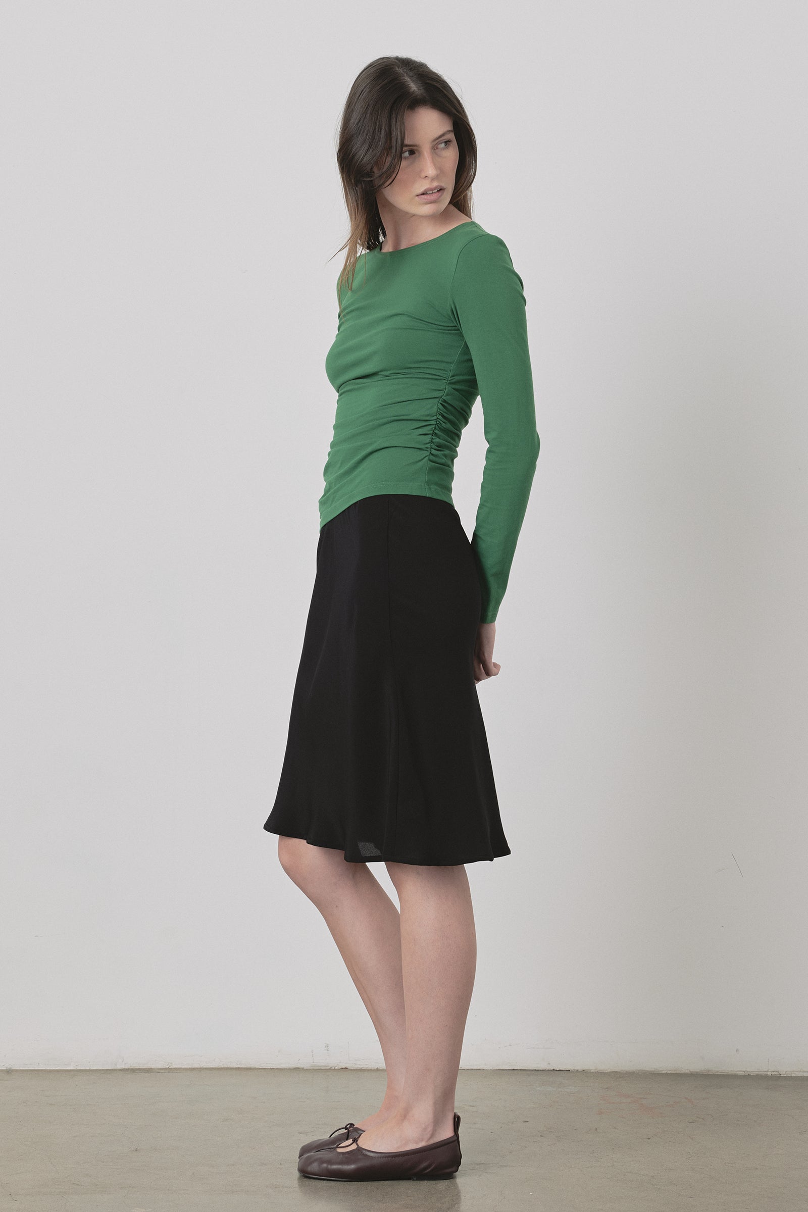 Warp LS Top in Fern Green