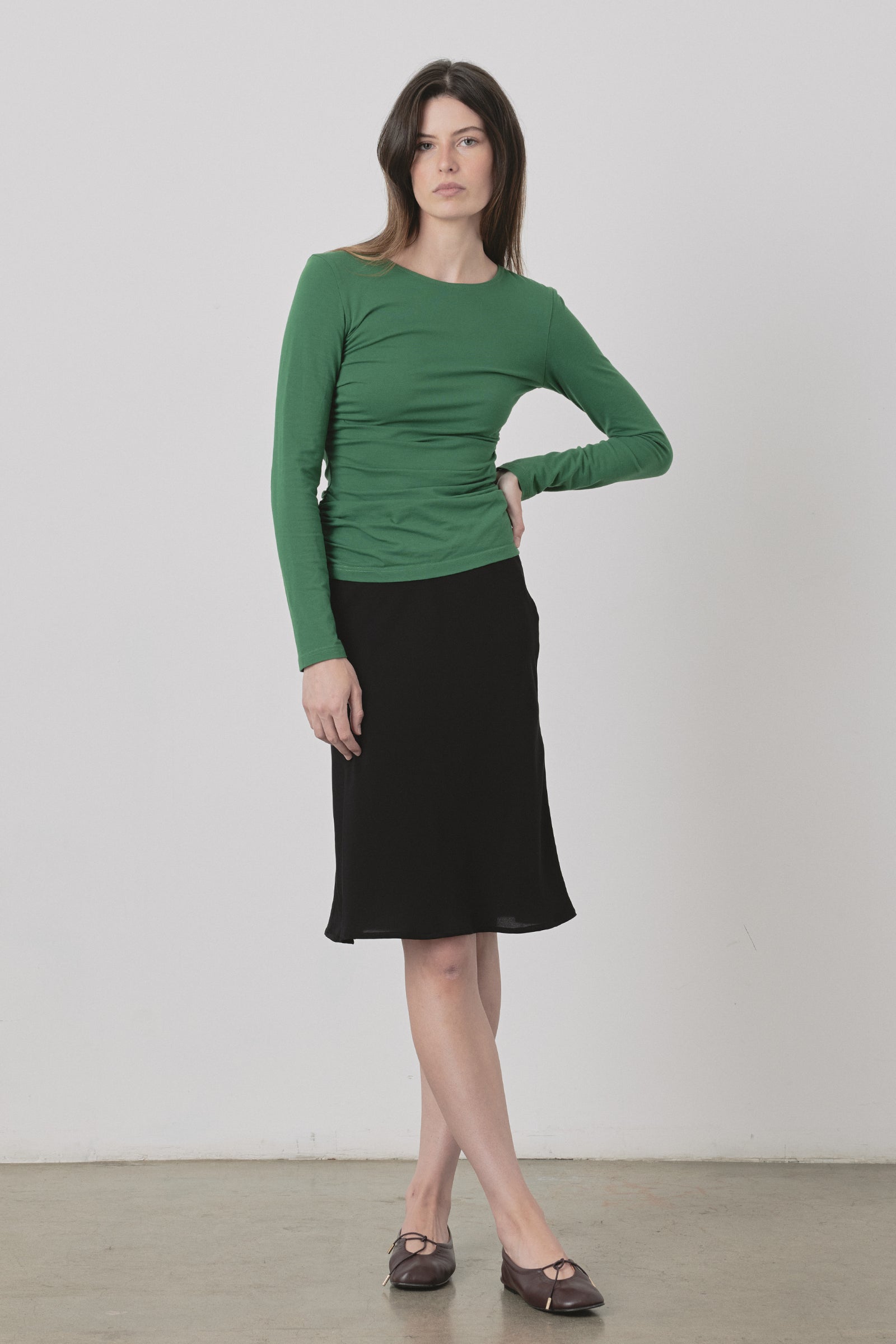 Warp LS Top in Fern Green