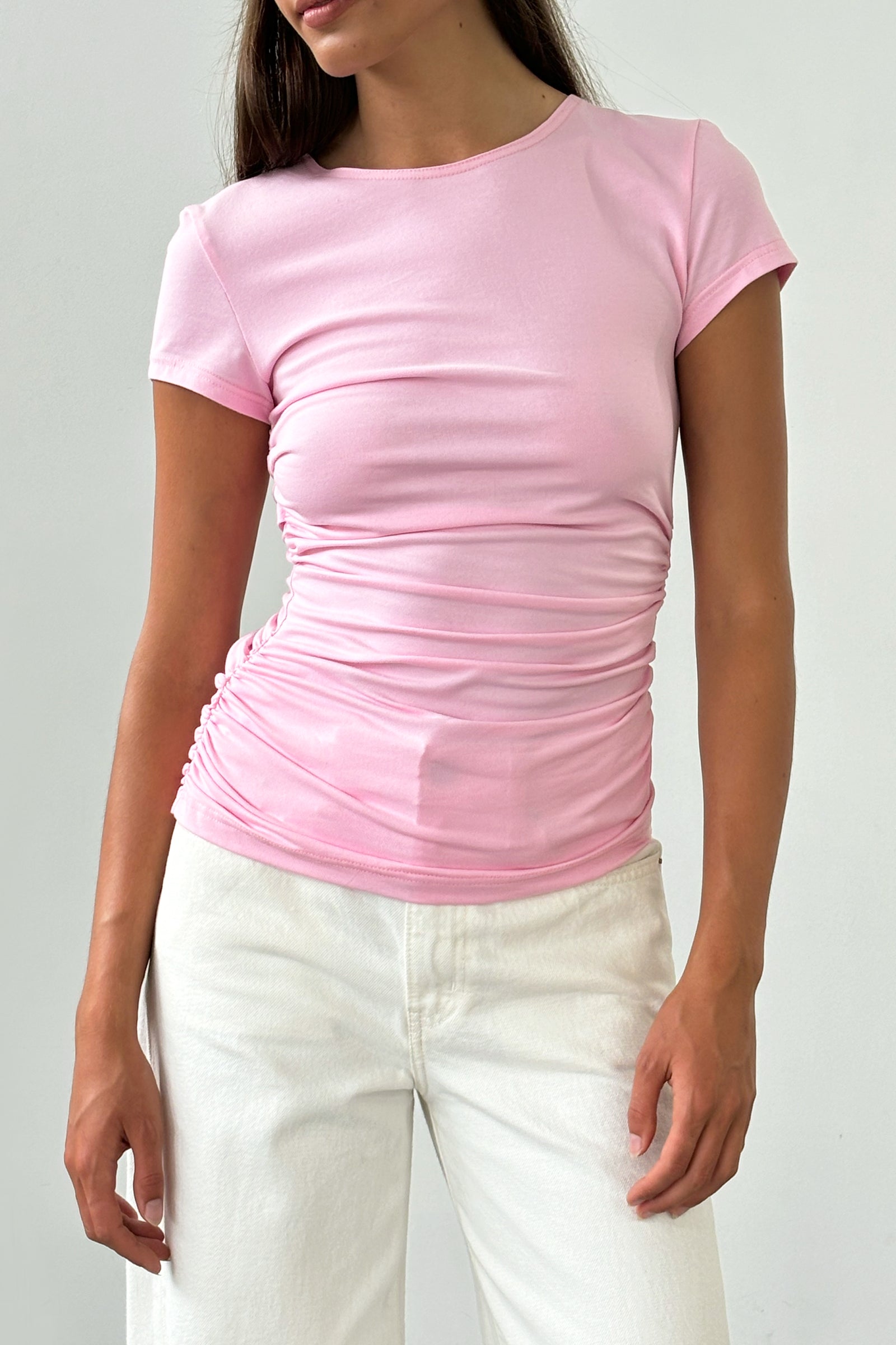 (Soldes) T-shirt Warp manches courtes rose layette
