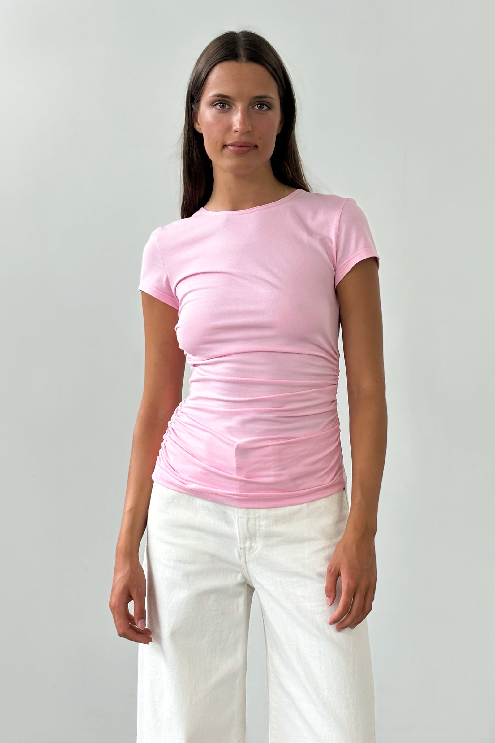 (Soldes) T-shirt Warp manches courtes rose layette