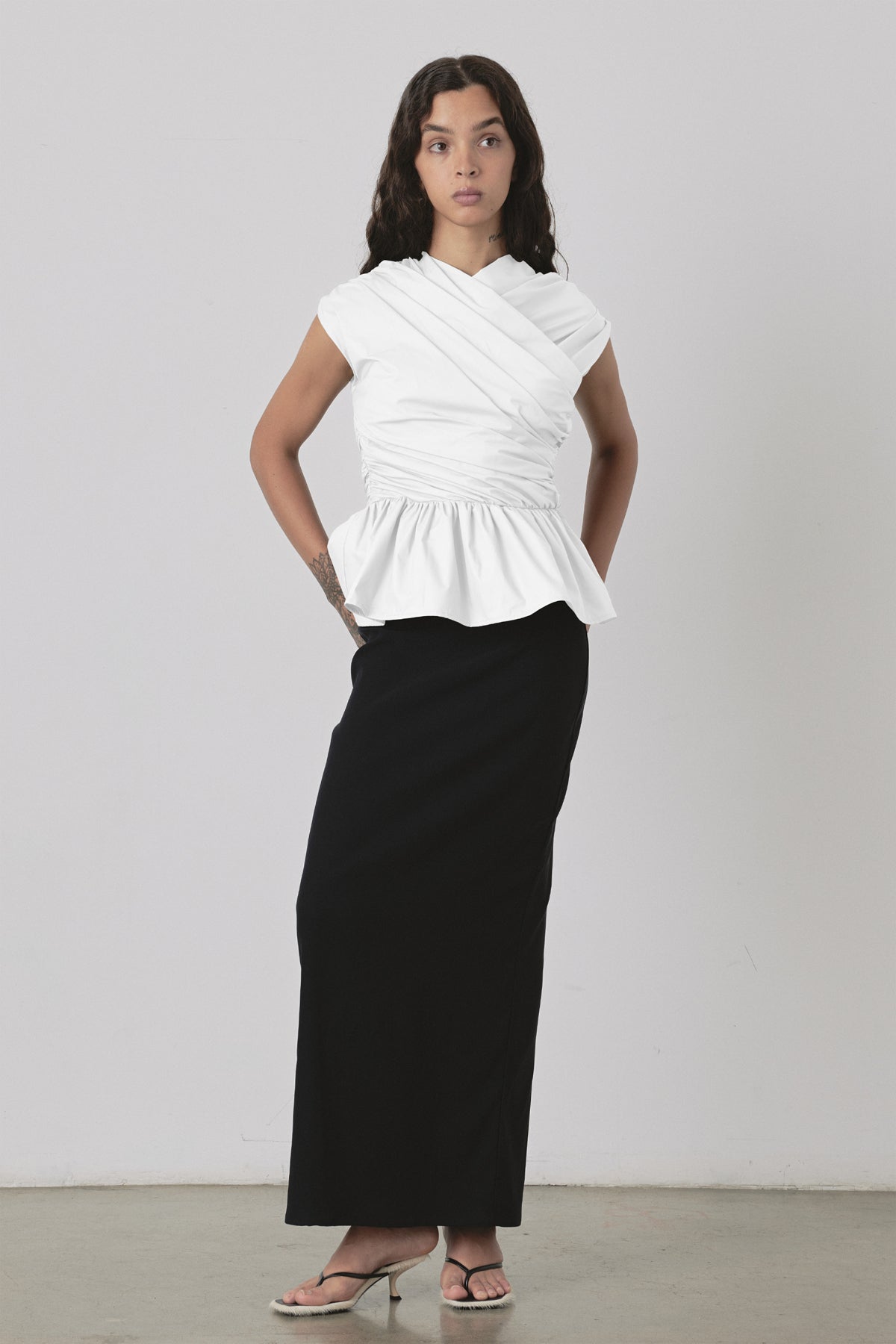 Wrap Bodice Deux Top in White
