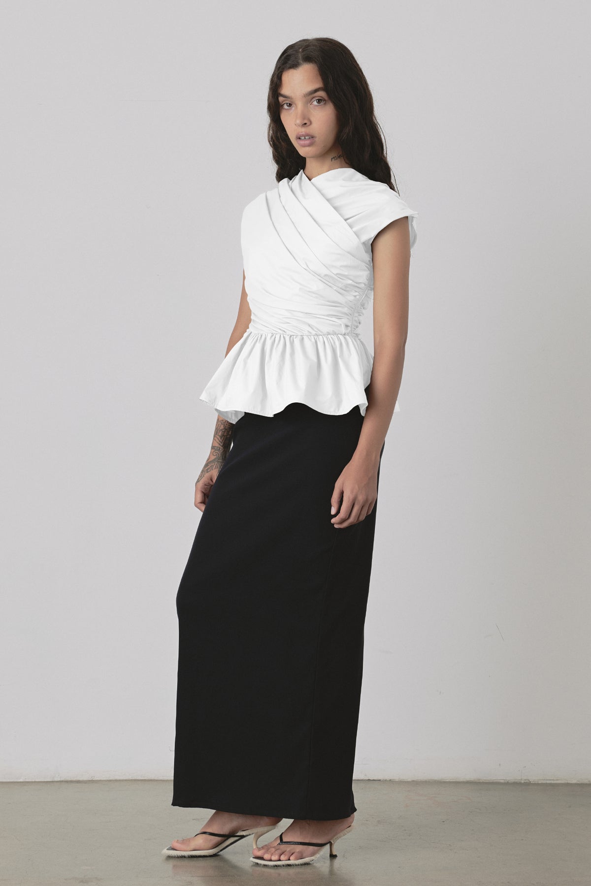 Wrap Bodice Deux Top in White