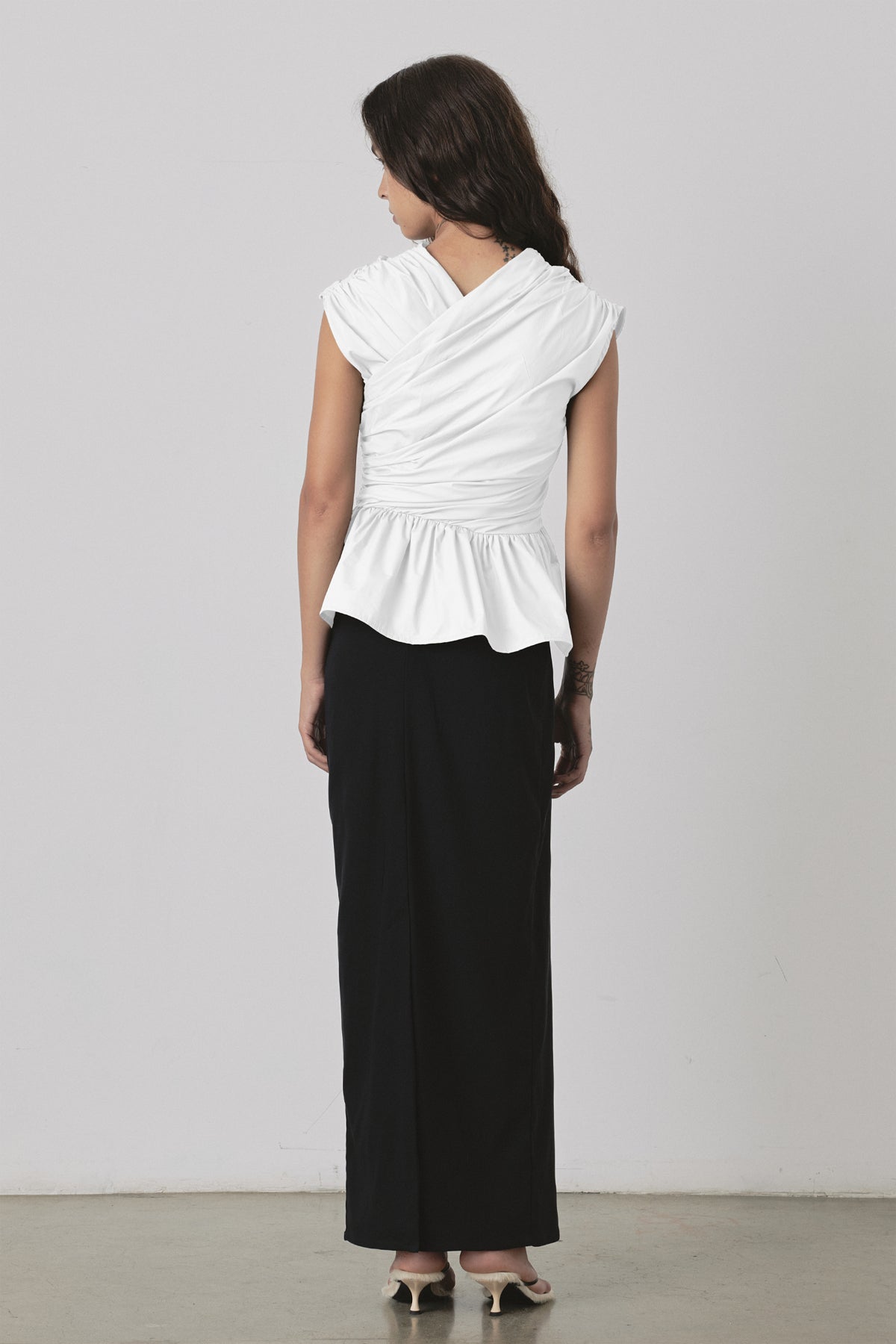Wrap Bodice Deux Top in White