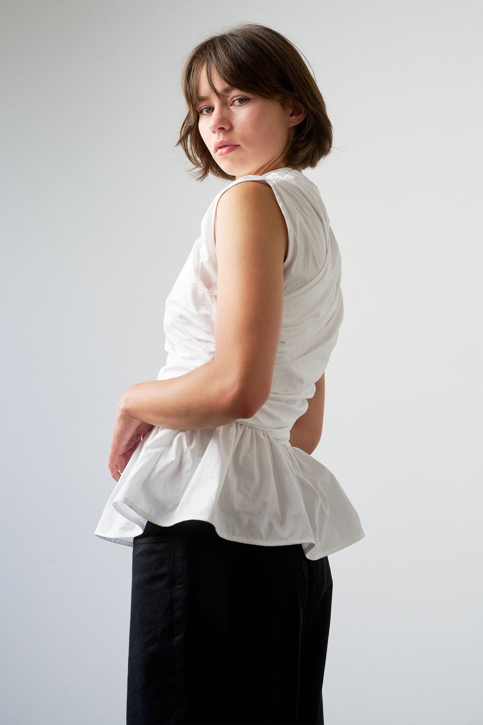 Wrap Bodice Deux Top in White
